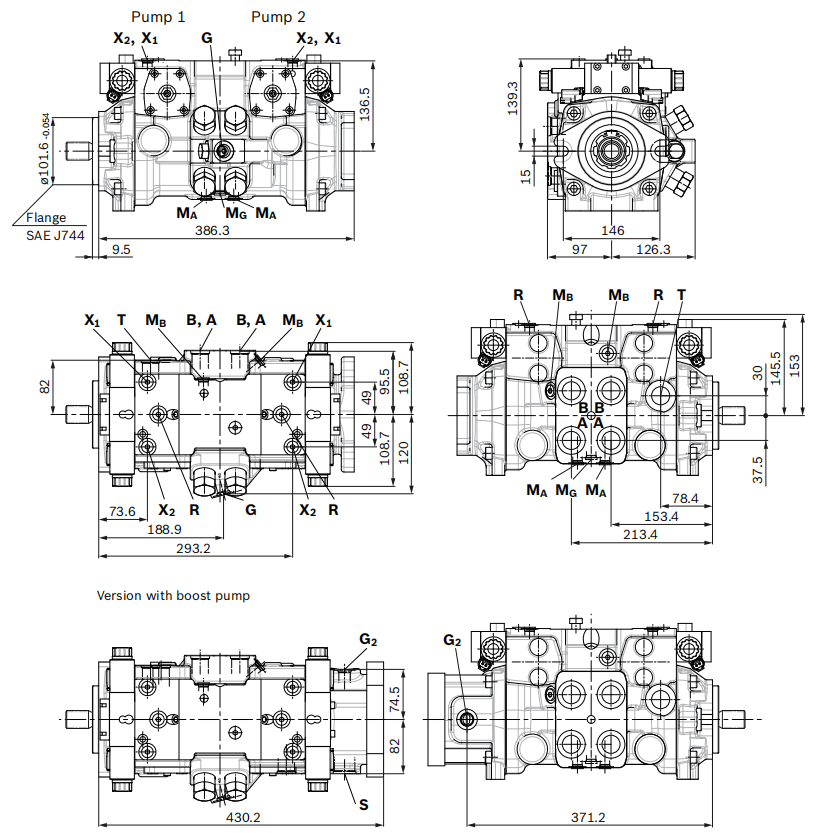 rexroth a22vg piston pump is an axial piston variable displacement double pump 