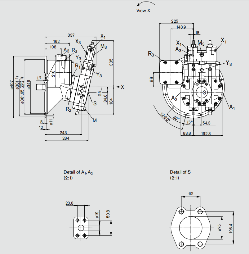 Rexroth A8VO Hydraulic Axial Piston Pump