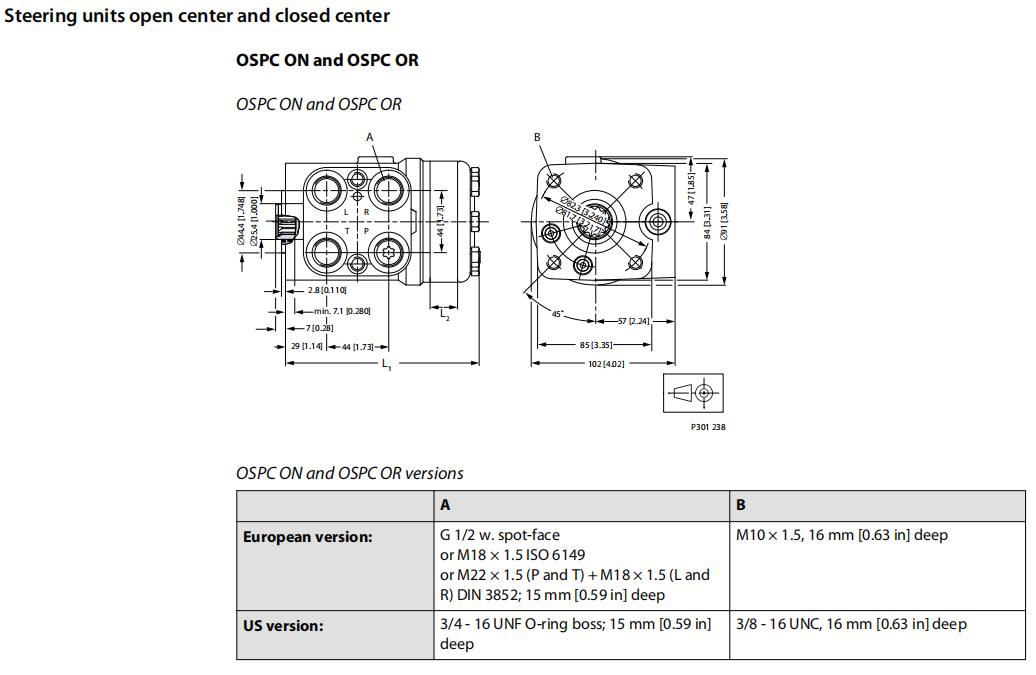 OSPC Hydraulic Steering Gear