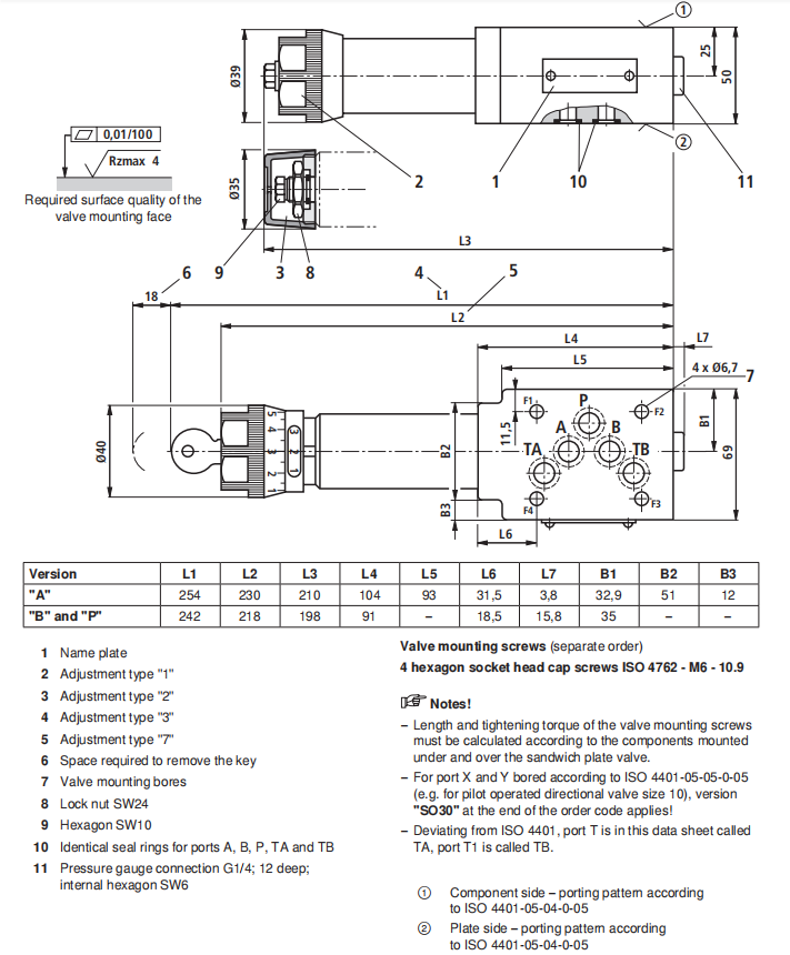 Rexroth ZDR Size 10 Component series 5X Maximum operating pressure 210 bar Maximum flow 80 l/min